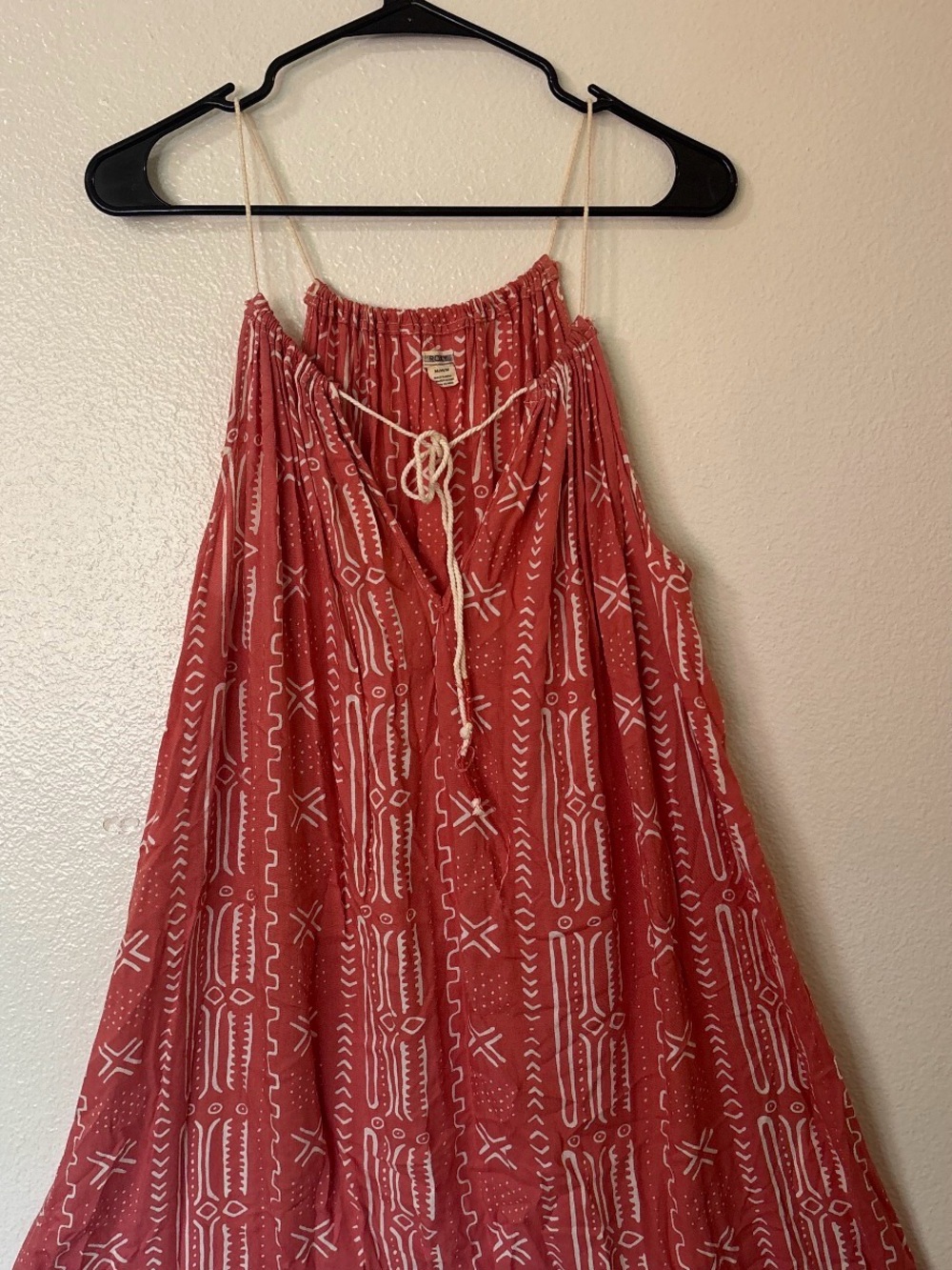 Roxy Boho Tribal Print Fringed Beach Coverup Dress / Sundress